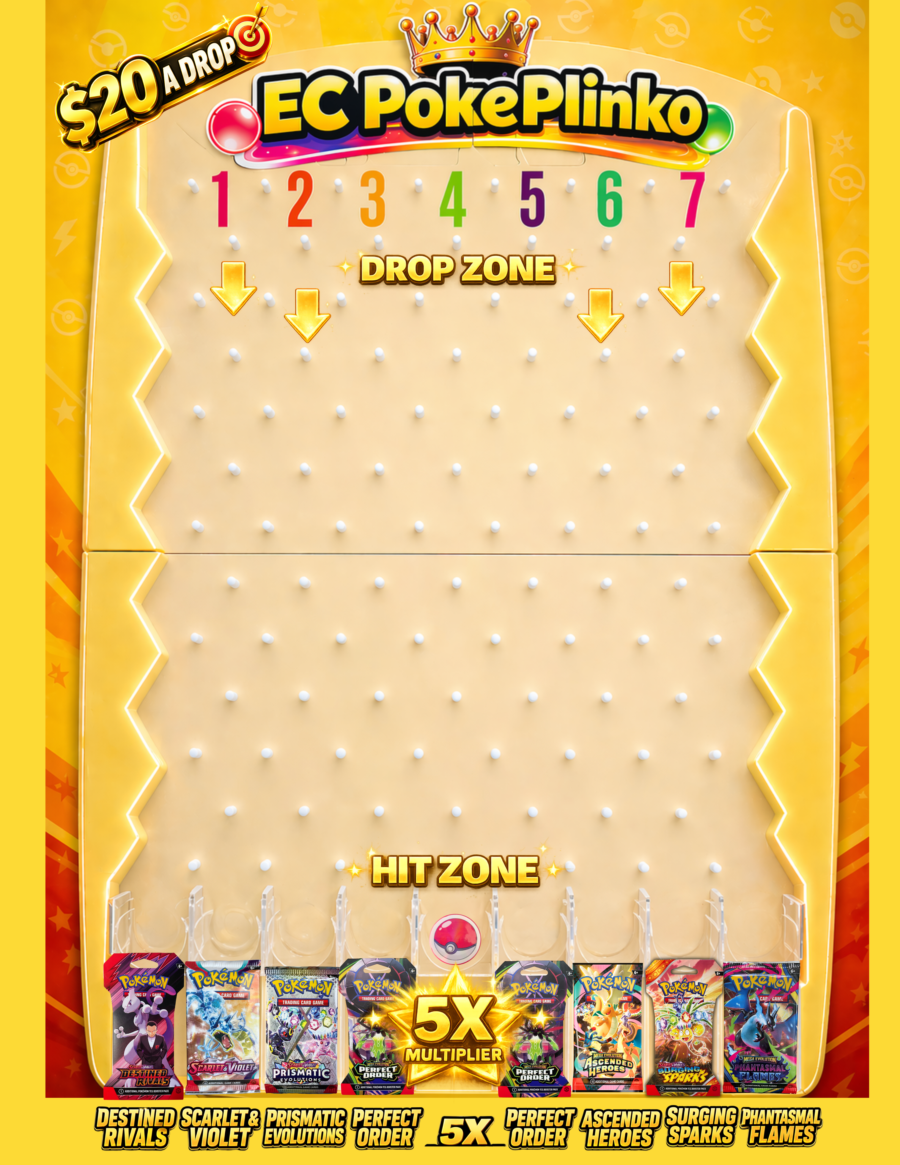 $20 EC CutesyDrop Plinko 🎯 | Real Packs Only (No Fillers) + 5x packs of your choice JACKPOT 🔥